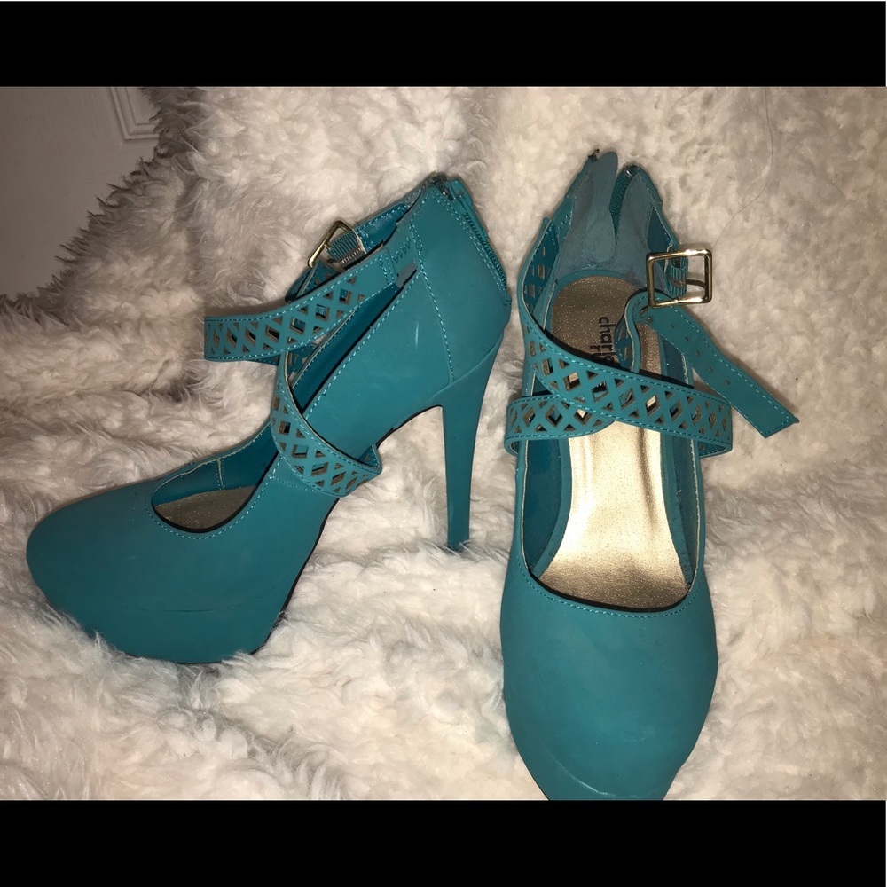 Teal Blue Heels - Picture 1 of 2